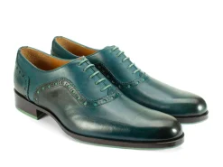 Fluevog Shoes 837 Granville | Brogued Leather Oxford Turquoise Flash Sale