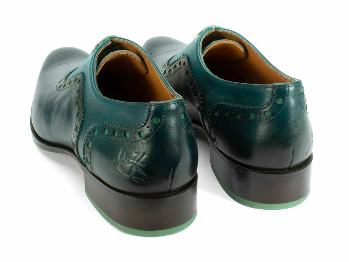 Fluevog Shoes 837 Granville | Brogued Leather Oxford Turquoise Flash Sale