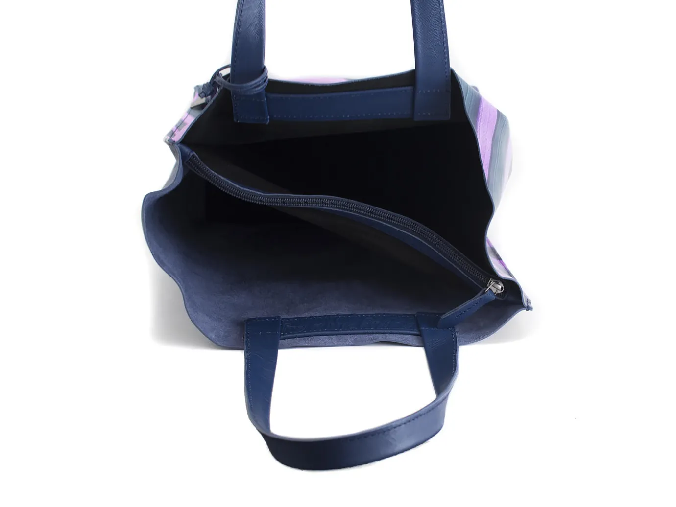 Fluevog Shoes Adelia | Modern Tote Purple Stripe Fashion