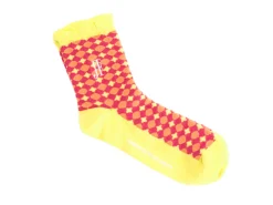 Fluevog Shoes Adeline Vog Socks | Floral Pattern Socks Pink/Yellow Online