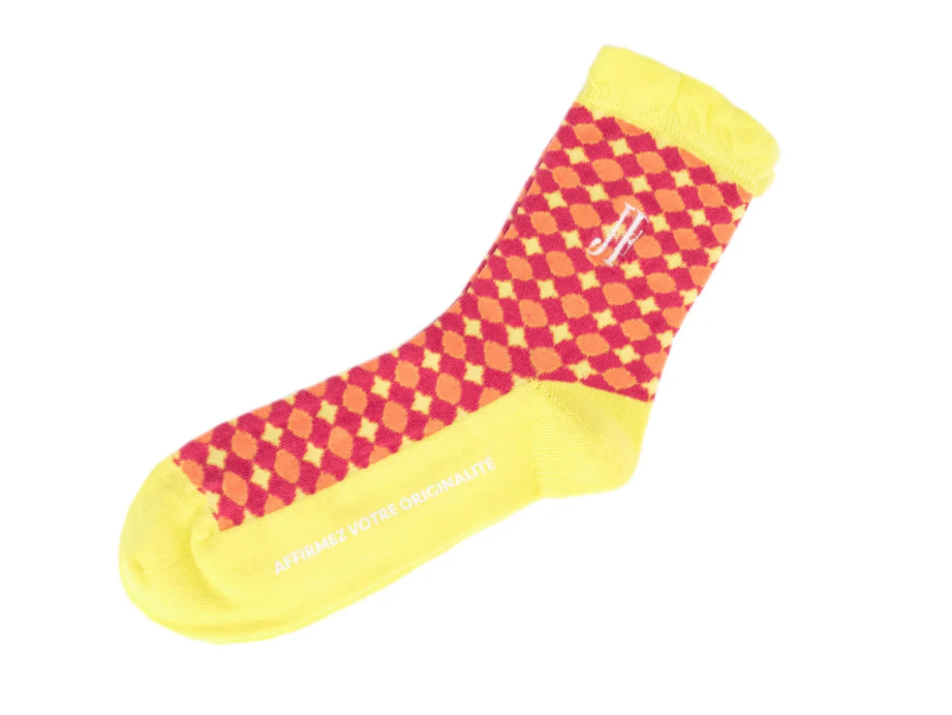 Fluevog Shoes Adeline Vog Socks | Floral Pattern Socks Pink/Yellow Online