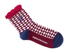 Fluevog Shoes Adeline Vog Socks | Floral Pattern Socks Red/White New