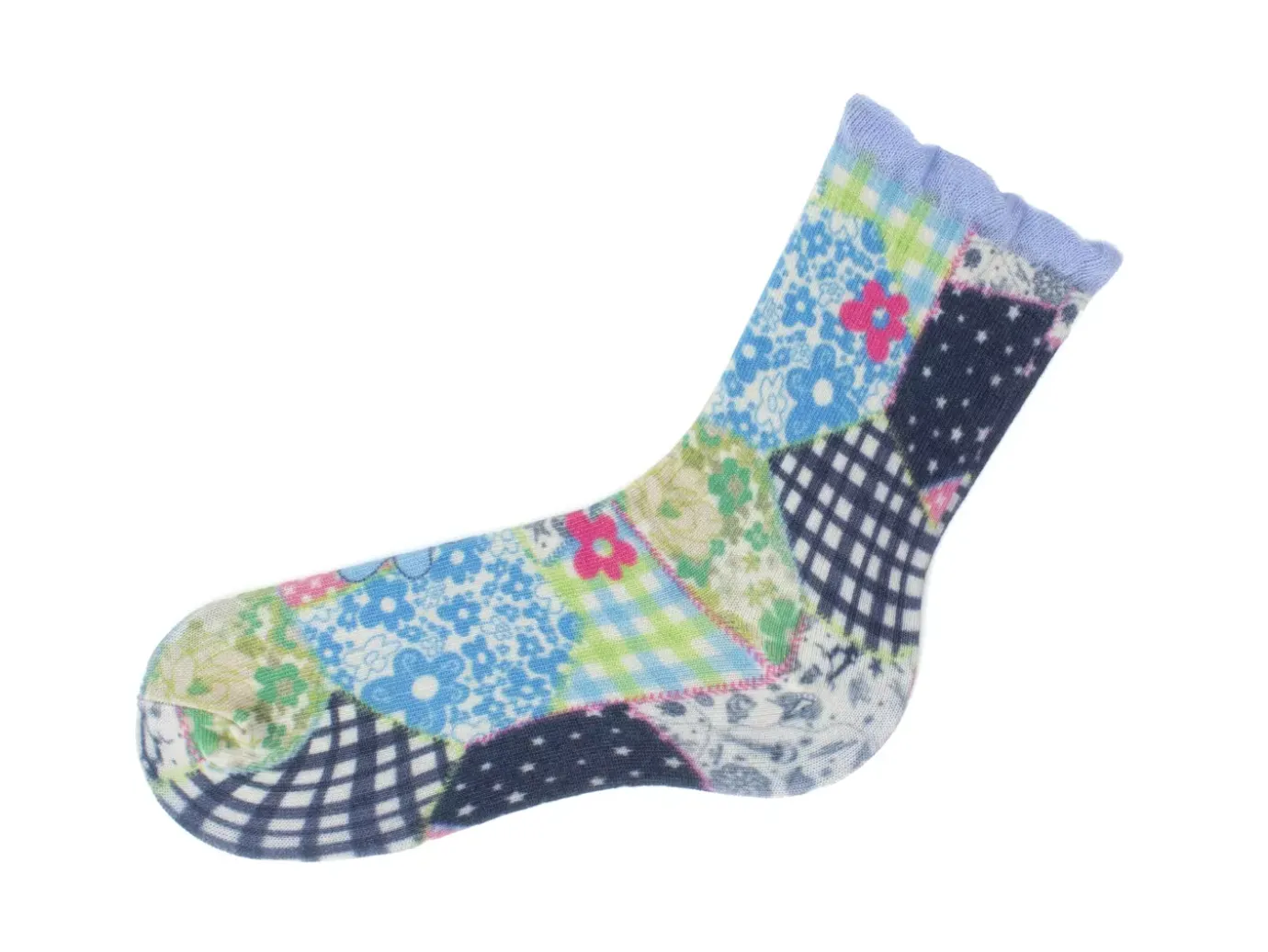 Fluevog Shoes Akira Vog Socks | Ruffle Sock Patchwork Cheap