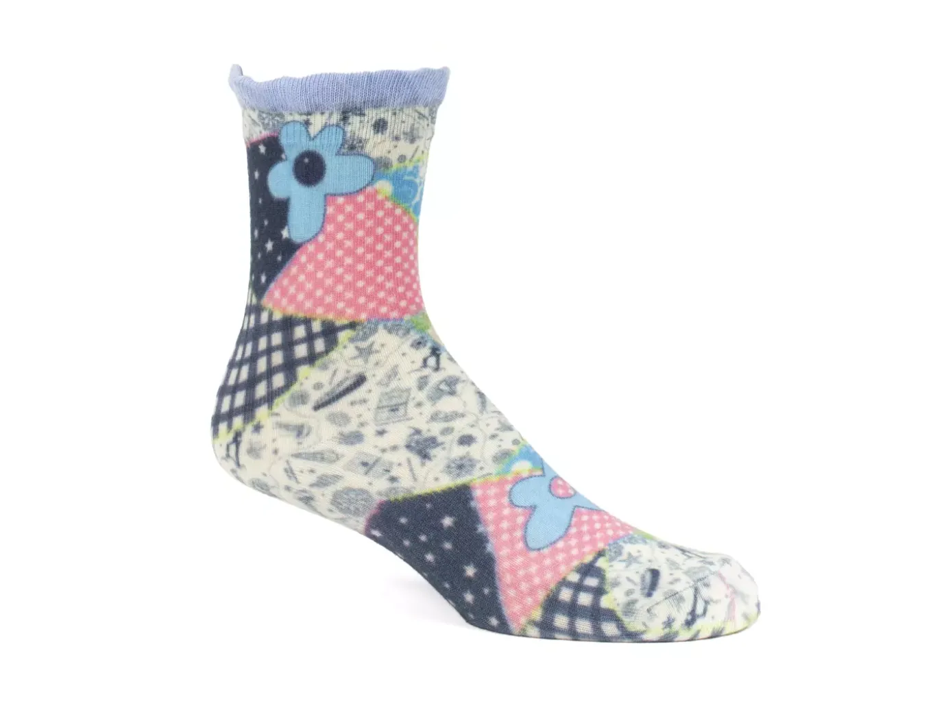 Fluevog Shoes Akira Vog Socks | Ruffle Sock Patchwork Sale