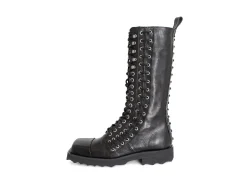 Fluevog Shoes Alonso | Tall Lace-Up Boot With Zipper Black Discount