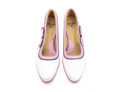 Fluevog Shoes Anodea | Heel With Side Bow White/Pink New