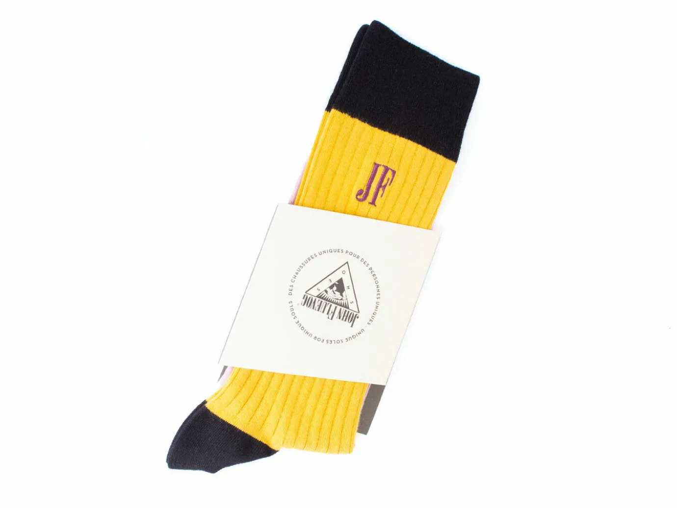 Fluevog Shoes Archer Vog Socks | Colourblock Sock Yellow Sale