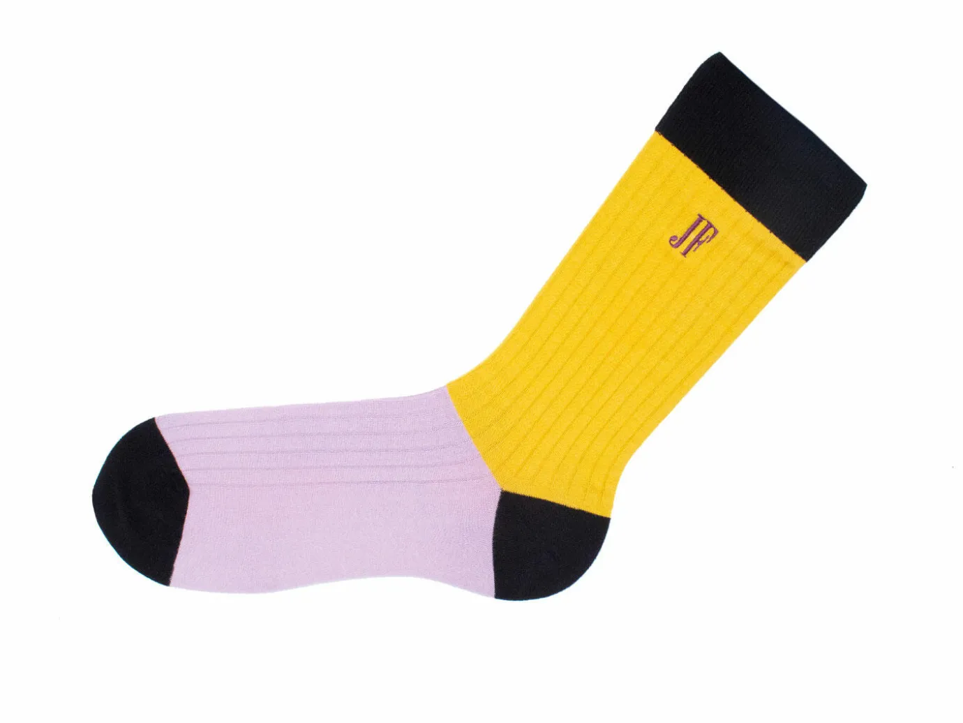 Fluevog Shoes Archer Vog Socks | Colourblock Sock Yellow Sale