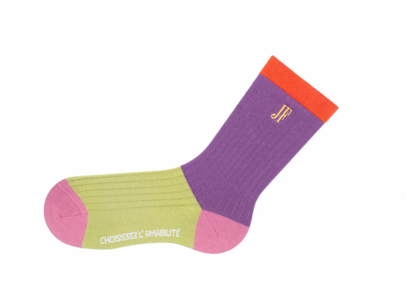 Fluevog Shoes Archer Vog Socks | Colourblock Sock Purple Online