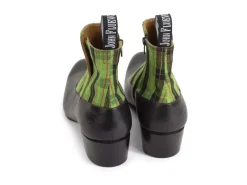 Fluevog Shoes Arthur | Zip-Up Ankle Boot Black/Green Plaid Online