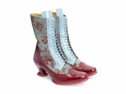 Fluevog Shoes Aura | Brogue Tall Boot Red/Green Floral Discount