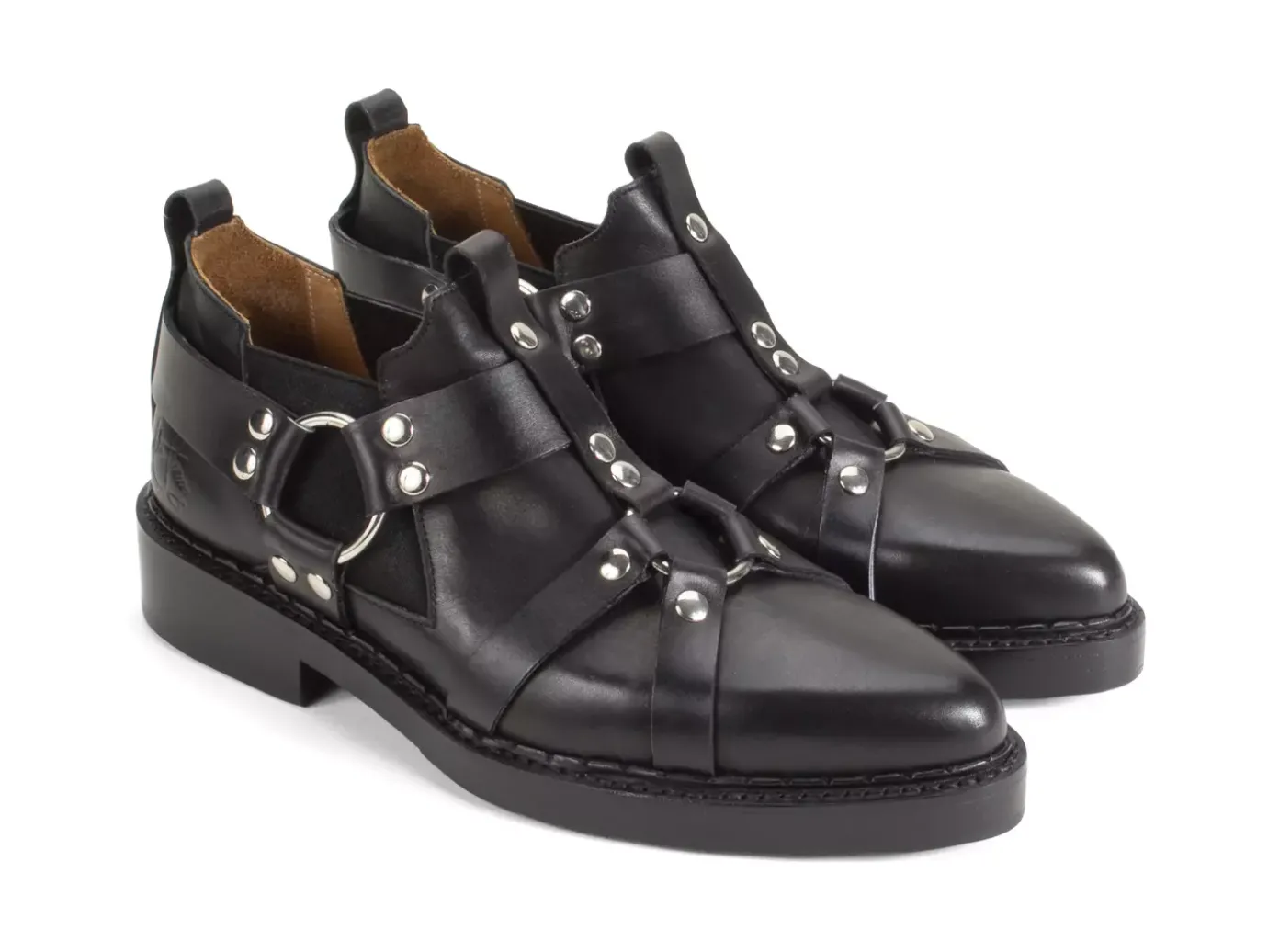 Fluevog Shoes Axel | Chelsea Shoe With Harness Black Hot