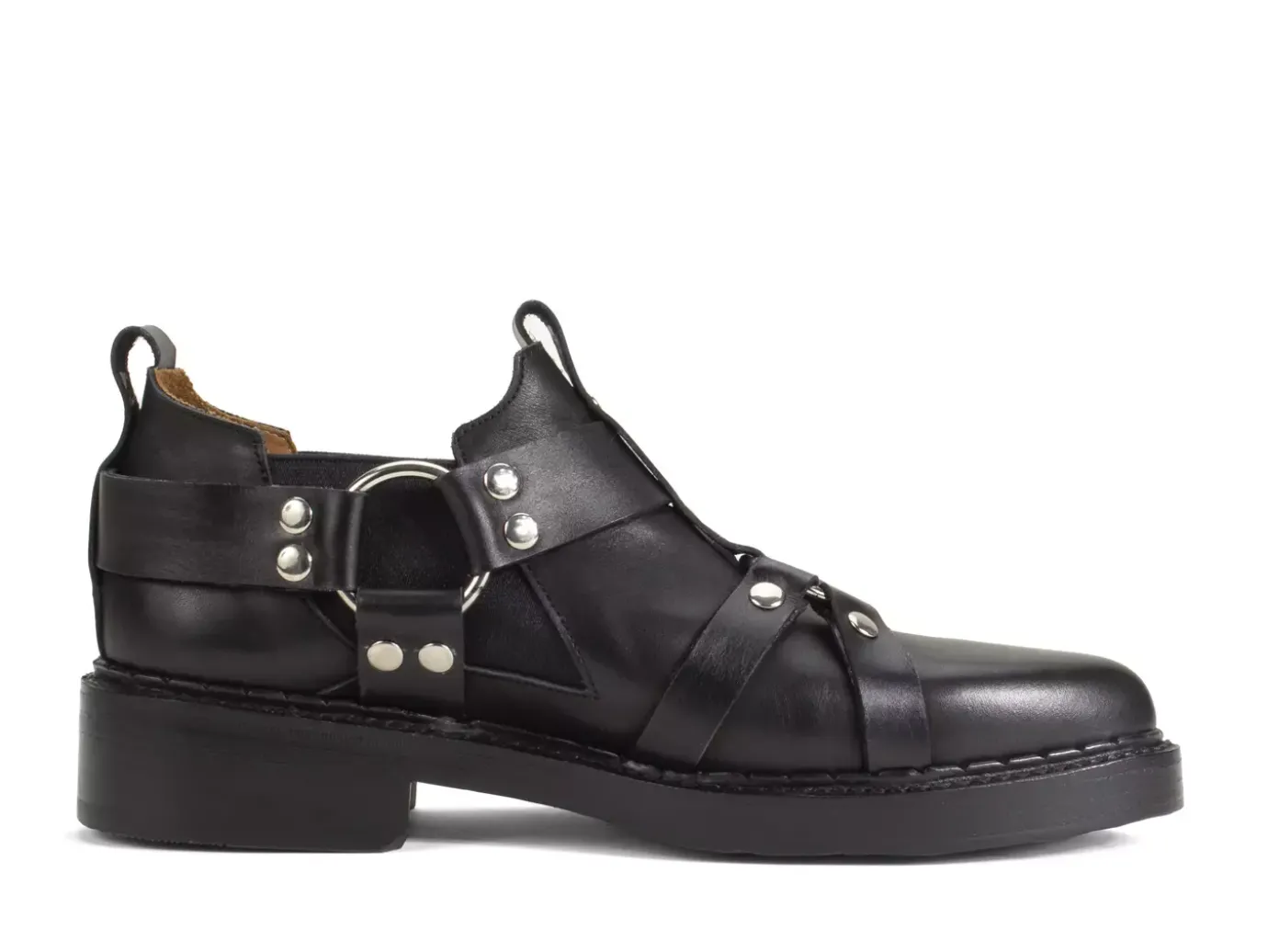 Fluevog Shoes Axel | Chelsea Shoe With Harness Black Hot