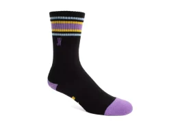 Fluevog Shoes Bandit | Colourblock Varsity Sock Black/Lavender Best