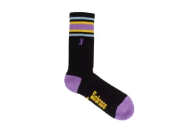 Fluevog Shoes Bandit | Colourblock Varsity Sock Black/Lavender Best