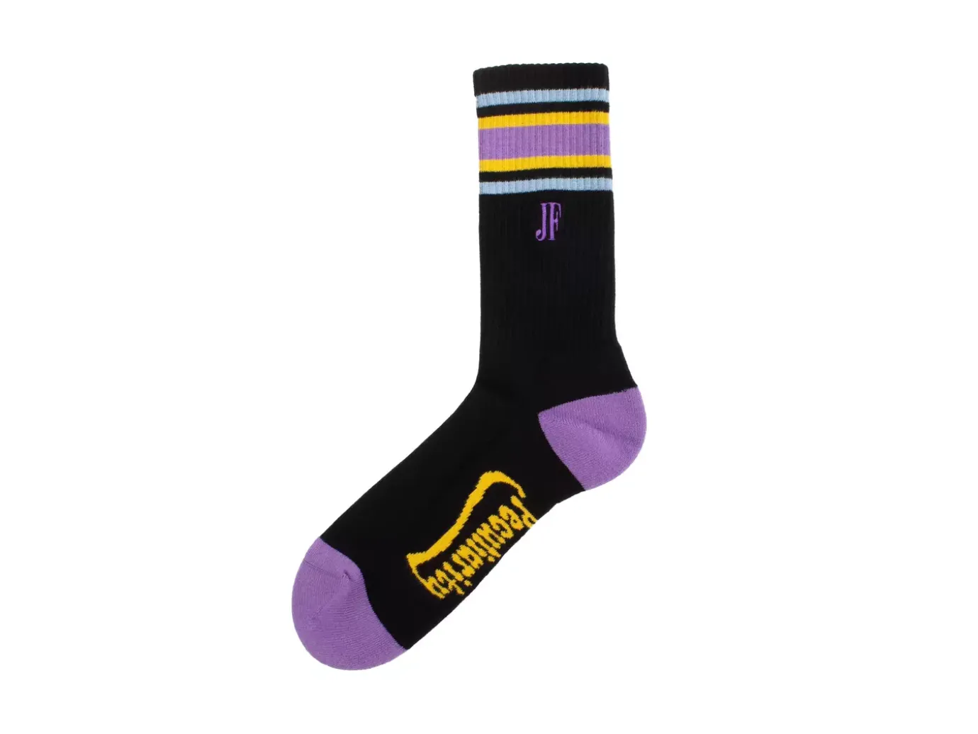 Fluevog Shoes Bandit | Colourblock Varsity Sock Black/Lavender Best