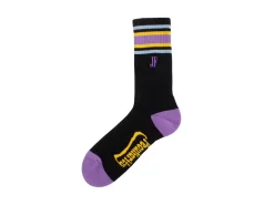 Fluevog Shoes Bandit | Colourblock Varsity Sock Black/Lavender Clearance