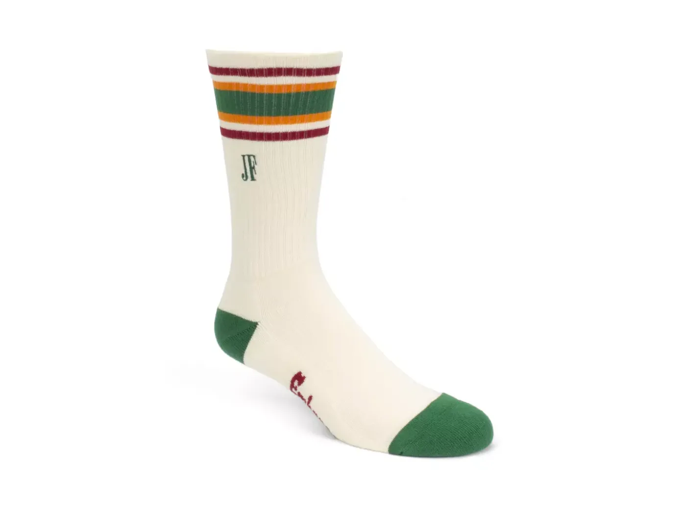 Fluevog Shoes Bandit | Colourblock Varsity Sock Cream/Green Outlet