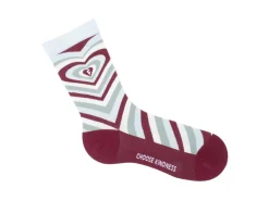 Fluevog Shoes Baobao Vog Socks | Heart Illusion Sock Cream/Blue/Burgundy Clearance