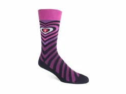 Fluevog Shoes Baobao Vog Socks | Heart Illusion Sock Black/Lilac Online