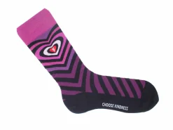 Fluevog Shoes Baobao Vog Socks | Heart Illusion Sock Black/Lilac Online