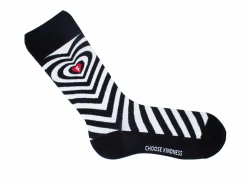 Fluevog Shoes Baobao Vog Socks | Heart Illusion Sock Black/White Cheap