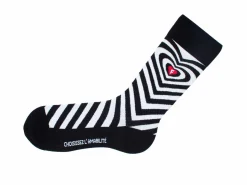 Fluevog Shoes Baobao Vog Socks | Heart Illusion Sock Black/White Cheap