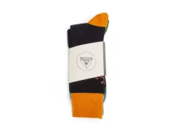 Fluevog Shoes Baz Vog Socks (3-Pack) | 3-Pack Graphic Sock Orange/Green/Blue Best