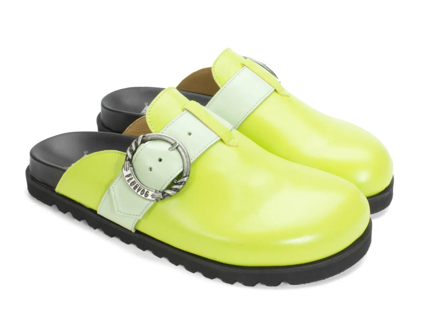 Fluevog Shoes Bean Bag | Slipper With Buckle Green Fashion