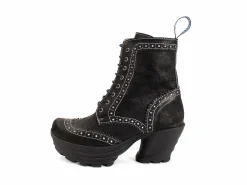 Fluevog Shoes Bebop | Lace-Up Brogue Boot Black Fashion