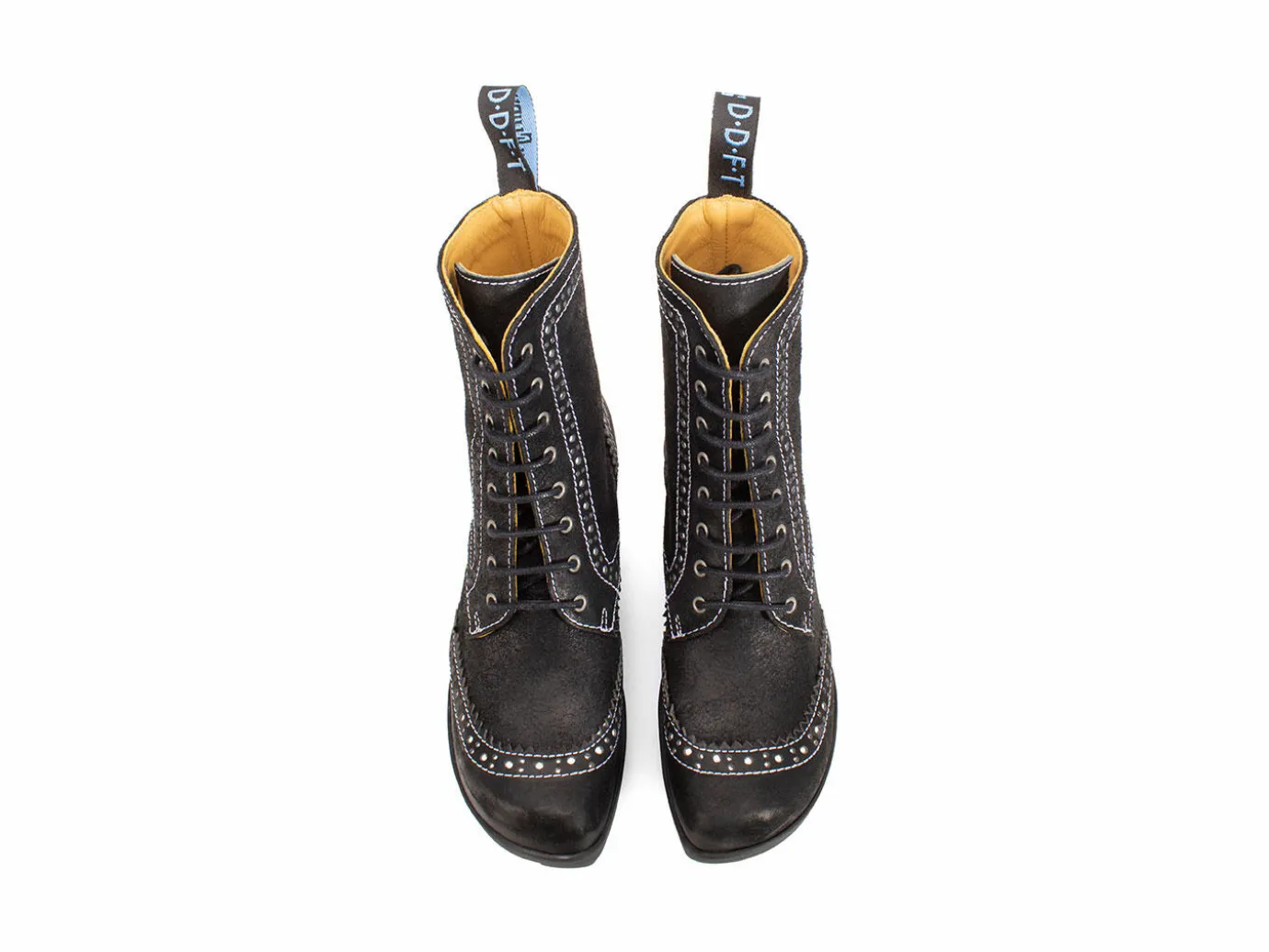 Fluevog Shoes Bebop | Lace-Up Brogue Boot Black Fashion
