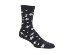 Fluevog Shoes Bianca Vog Socks | Large Stars Sock Black/Metallic Silver Discount