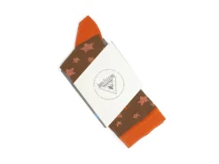Fluevog Shoes Bianca Vog Socks | Large Stars Sock Brown/Metallic Orange Cheap
