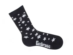 Fluevog Shoes Bianca Vog Socks | Large Stars Sock Black/Metallic Silver Cheap