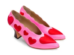 Fluevog Shoes Blaise | Pump With Applique Pink/Red Cheap
