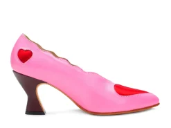 Fluevog Shoes Blaise | Pump With Applique Pink/Red Cheap