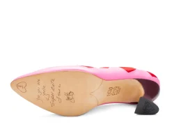 Fluevog Shoes Blaise | Pump With Applique Pink/Red Cheap