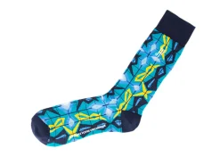 Fluevog Shoes Cerebral Vog Socks | Geometric Knit Sock Blue Hot