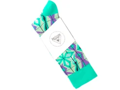 Fluevog Shoes Cerebral Vog Socks | Geometric Knit Sock Green Fashion