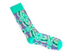 Fluevog Shoes Cerebral Vog Socks | Geometric Knit Sock Green Fashion