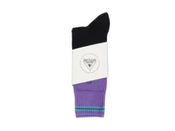 Fluevog Shoes Citta Vog Socks | Thick Colourblock Sock Black/Lavender Store