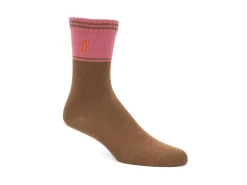Fluevog Shoes Citta Vog Socks | Thick Colourblock Sock Pink/Brown Cheap