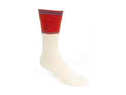 Fluevog Shoes Citta Vog Socks | Thick Colourblock Sock Cream/Red Clearance