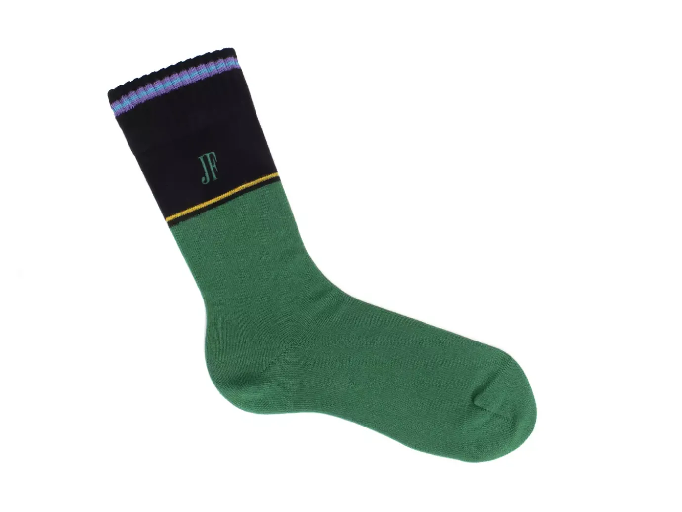 Fluevog Shoes Citta Vog Socks | Thick Colourblock Sock Green/Black Flash Sale