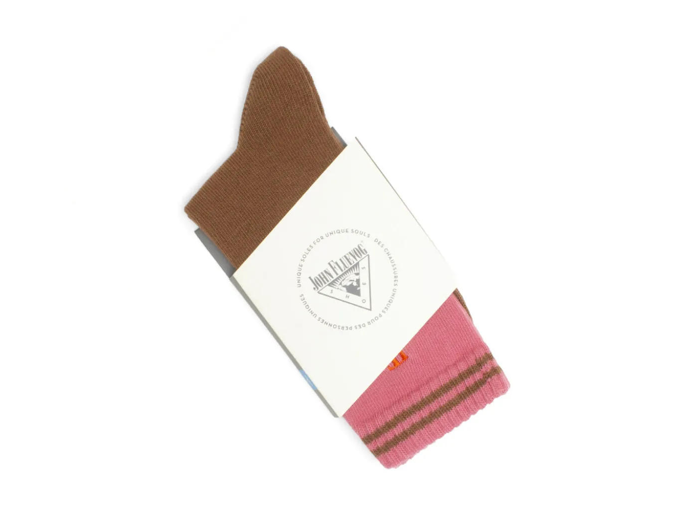 Fluevog Shoes Citta Vog Socks | Thick Colourblock Sock Pink/Brown Cheap