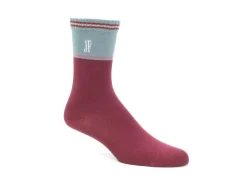 Fluevog Shoes Citta Vog Socks | Thick Colourblock Sock Burgundy/Blue Store