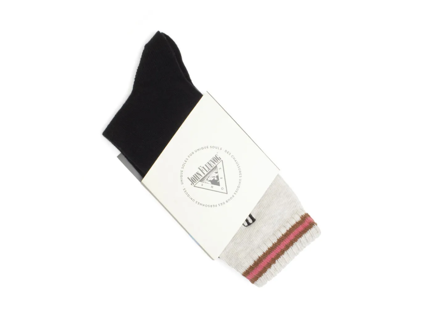 Fluevog Shoes Citta Vog Socks | Thick Colourblock Sock Black/Beige Cheap