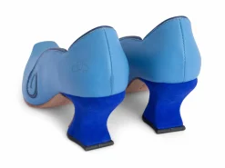 Fluevog Shoes Clara | Leather Swirl Pump Blue Sale