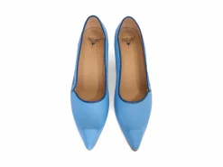 Fluevog Shoes Clara | Leather Swirl Pump Blue Sale