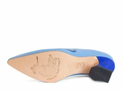 Fluevog Shoes Clara | Leather Swirl Pump Blue Sale